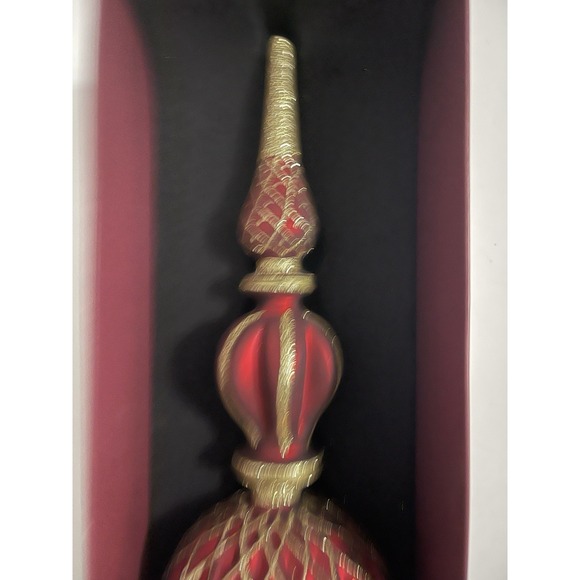 Classic Tidings Holiday Decor 15 Red/Gold Table Top or Christmas Tree Topper - Picture 3 of 4
